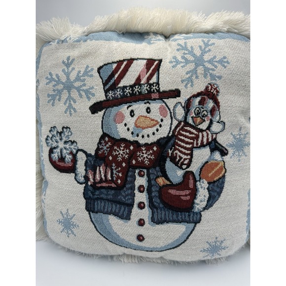 VINTAGE Mohawk Home Christmas‎ Pillow Snowman Penguin 16'' Classic 1980's 1990's - Picture 2 of 6